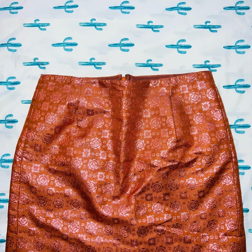 J. Crew Pink and Bronze/Orange Mini Skirt